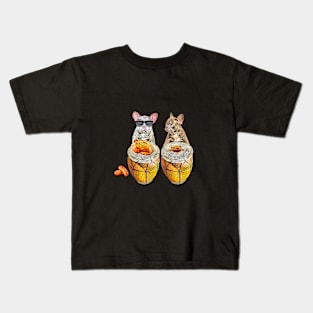 bulldog food music party Kids T-Shirt